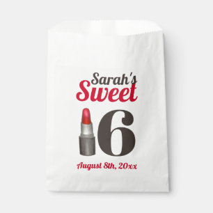 Sweet Sixteen 16 Birthday Party Red Lipstick Favour Bags