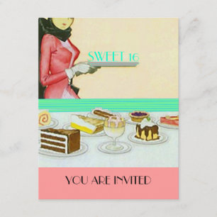 SWEET SIXTEEN 16 PARTY STYLISH DESSERTS INVITATION