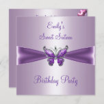 Sweet Sixteen 16 Purple Mauve Butterfly Birthday Invitation<br><div class="desc">Sweet Sixteen 16 Purple Mauve Butterfly Birthday  with Silver Balloon Invitation ,  Sweet Sixteen Birthday Party. Customise with your own details. Matching RSVP available.</div>