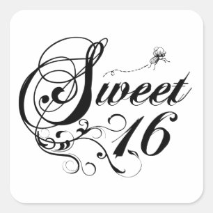 Sweet Sixteen (16) Quotes Square Sticker