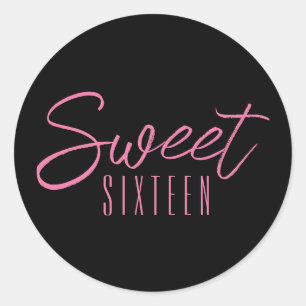 Sweet Sixteen 16th birthday party Classic Round Sticker