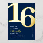 Sweet Sixteen 16th Birthday Party Foil Invitation