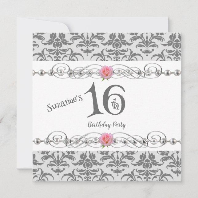 Sweet Sixteen 16th Birthday Party  Invitation (Front)