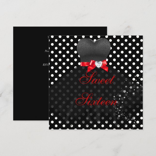 SWEET SIXTEEN 16th Birthday Party Invitation (Front/Back)