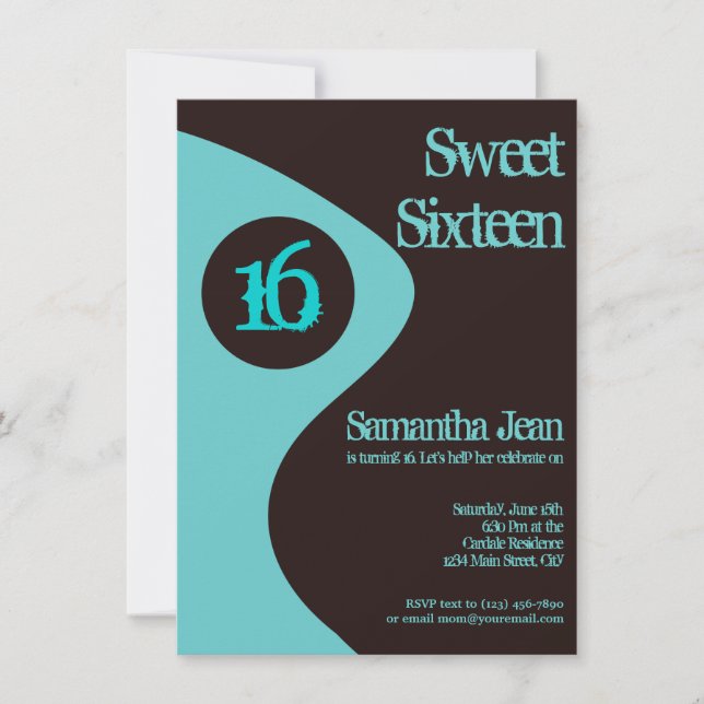Sweet Sixteen 16th Birthday Party Invitations (Front)