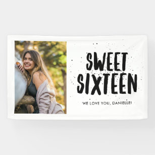 Sweet Sixteen 16th Birthday Party Photo  Banner