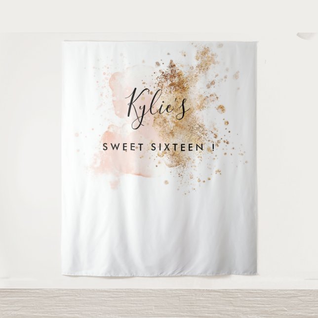 Sweet Sixteen 16Th Birthday Photo Booth Backdrop Tapestry (Front)