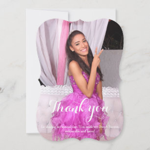 Sweet Sixteen 16th birthday Thank You purple Card