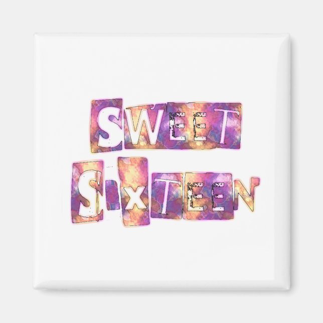 Sweet Sixteen Art Print Magnet (Front)