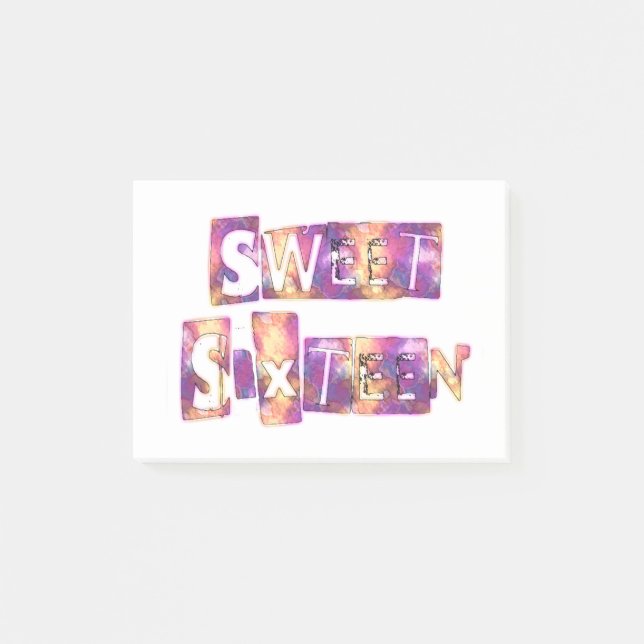 Sweet Sixteen Art Print Post-it Notes (Front)