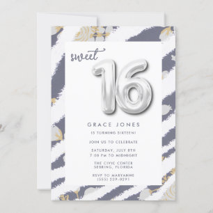 Sweet Sixteen Birthday Balloon Teen Girl's Party Invitation