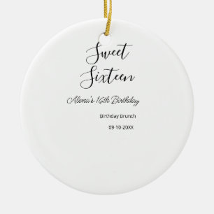 Sweet sixteen birthday brunch 16th birthday name d ceramic tree decoration