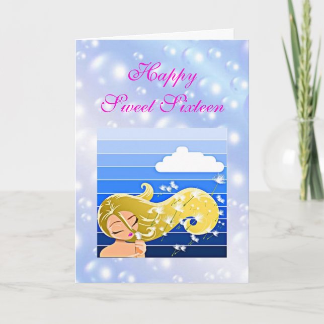 Sweet Sixteen Birthday Card (Front)