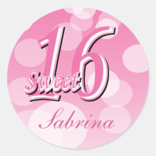 Sweet Sixteen Birthday Classic Round Sticker