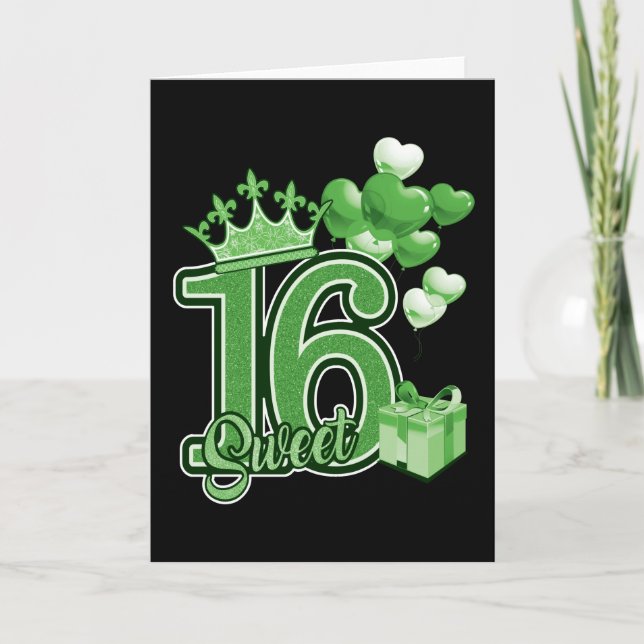 Sweet Sixteen Birthday Green Card (Front)