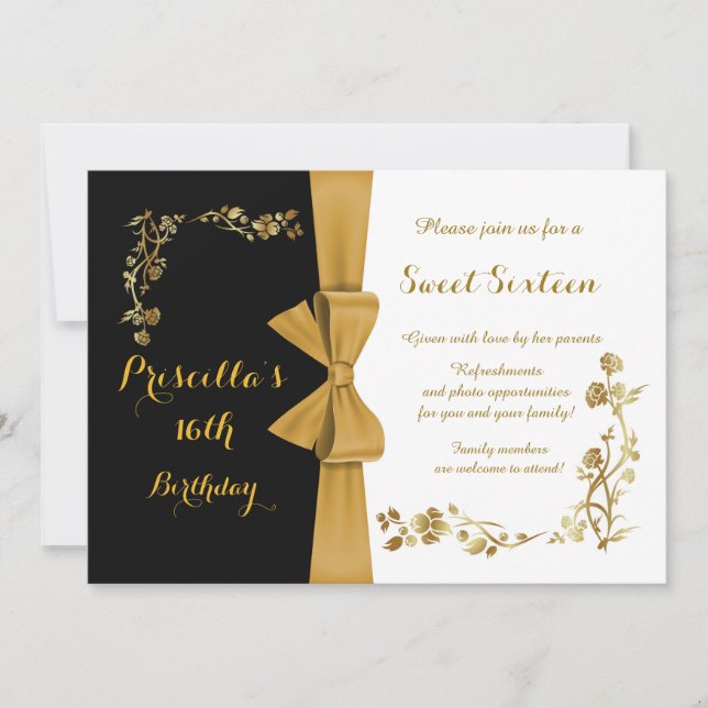 Sweet Sixteen Birthday invitation,16th,Gatsby Invitation (Front)