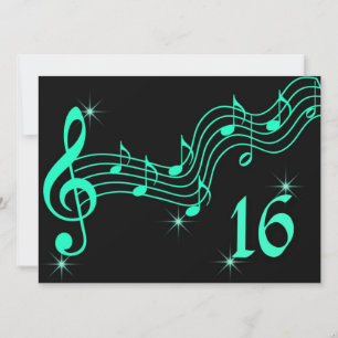 Sweet Sixteen Birthday Invitation Music Notes