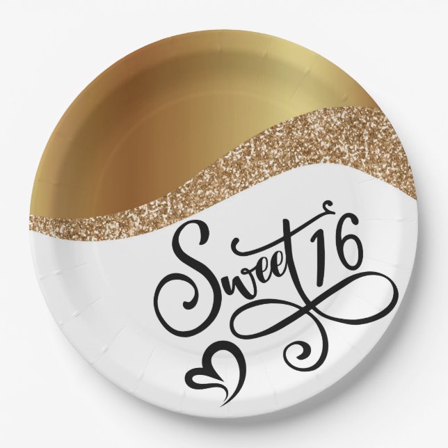 Sweet Sixteen Birthday Paper Plate (Front)
