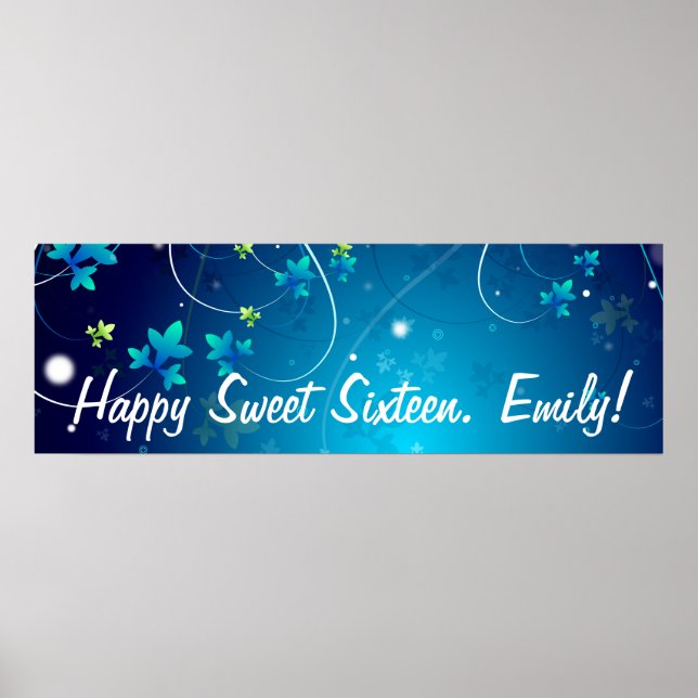Sweet Sixteen Birthday Party Banner Poster (Front)