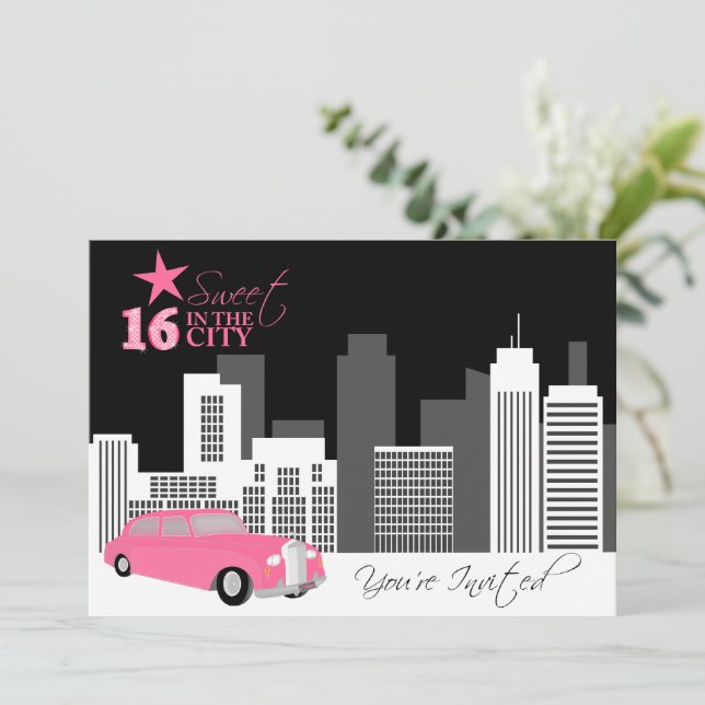 Sweet Sixteen Birthday Party Invitation (Standing Front)