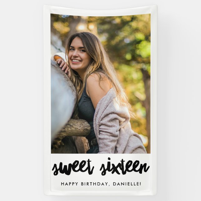 Sweet Sixteen Birthday Photo Banner (Vertical)