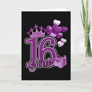 Sweet Sixteen Birthday Purple Card