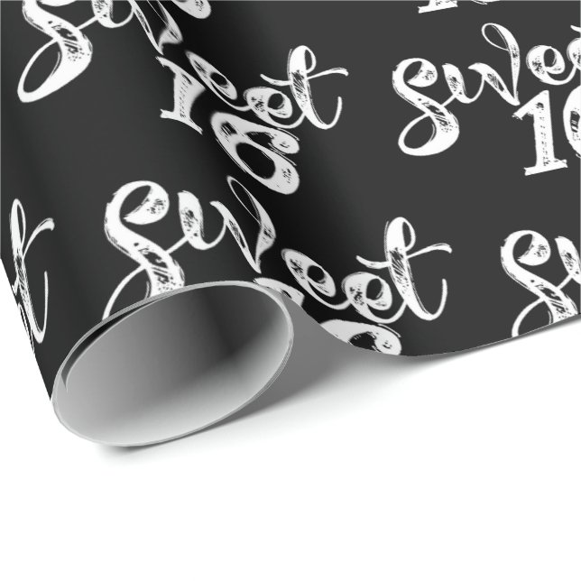 Sweet Sixteen Birthday Sixteenth 16th Wrapping Paper (Roll Corner)
