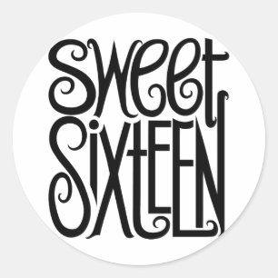 Sweet Sixteen black Sticker