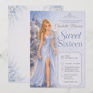 Sweet Sixteen Blue Fairytale Invitation