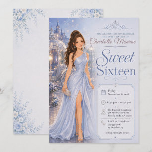 Sweet Sixteen Blue Fairytale Invitation