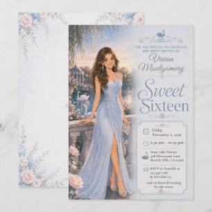 Sweet Sixteen Blue Lakeside Invitation
