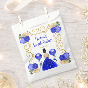 Sweet Sixteen Brown Hair Princess in Blue Favour Bags