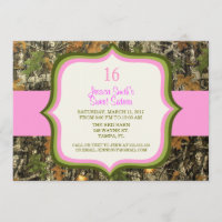 Sweet Sixteen Camo Birthday Invitation