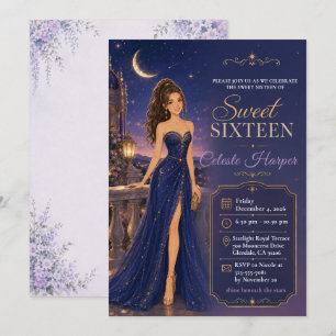Sweet Sixteen Celestial Night Invitation