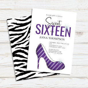 Sweet Sixteen Chic Shoes Birthday Party Invitation