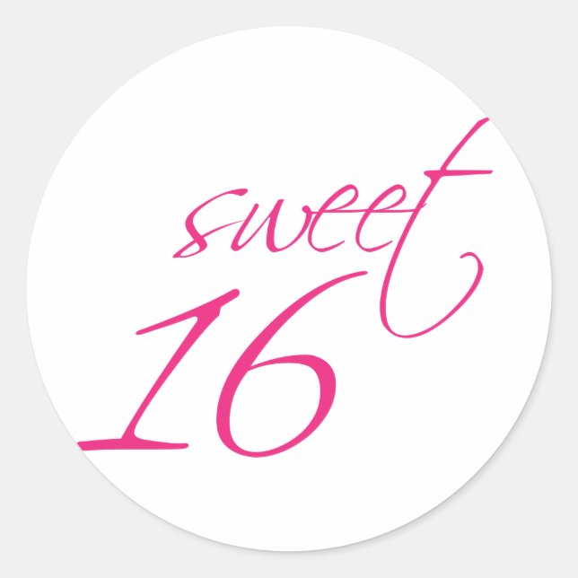 Sweet Sixteen Classic Round Sticker (Front)