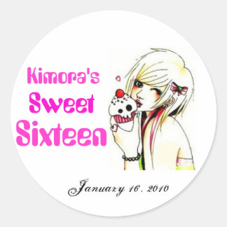 Sweet Sixteen Classic Round Sticker