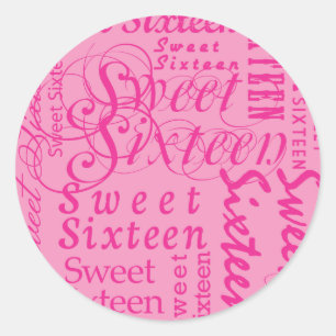 Sweet Sixteen Classic Round Sticker