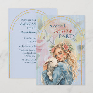 Sweet Sixteen Daughter Birthday Blonde Invitation