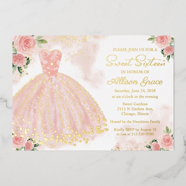 Sweet Sixteen Delicate Blush Gown Gold (Front)