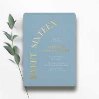 Sweet Sixteen | Dusty Blue and Gold 16th Birthday