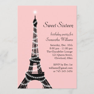 Sweet Sixteen Eiffel Tower Invitation