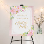 Sweet Sixteen Elegant Floral Blush Pink Welcome