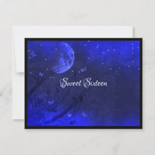 Sweet Sixteen  Enchanted Evening  Purple Black Invitation