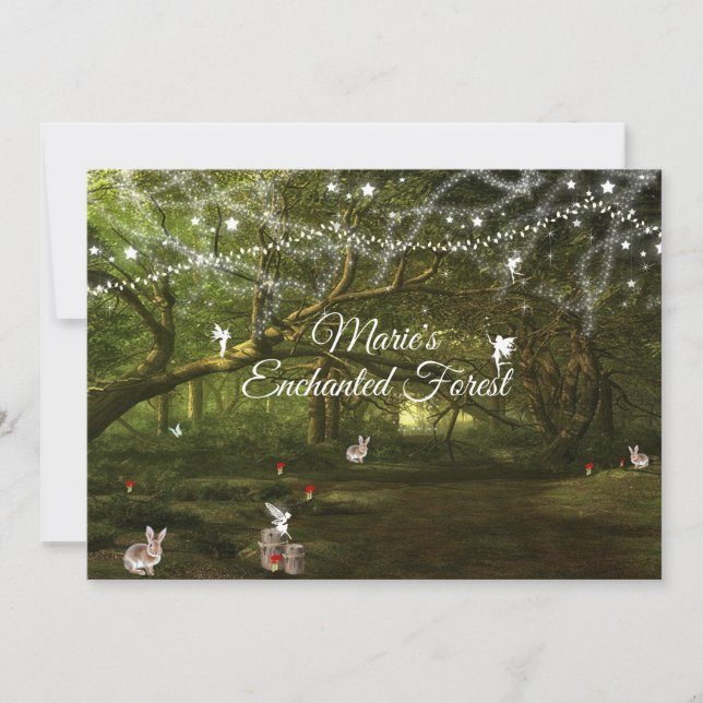 Sweet Sixteen, Enchanted Forest, Fairies, Custom Invitation (Front)