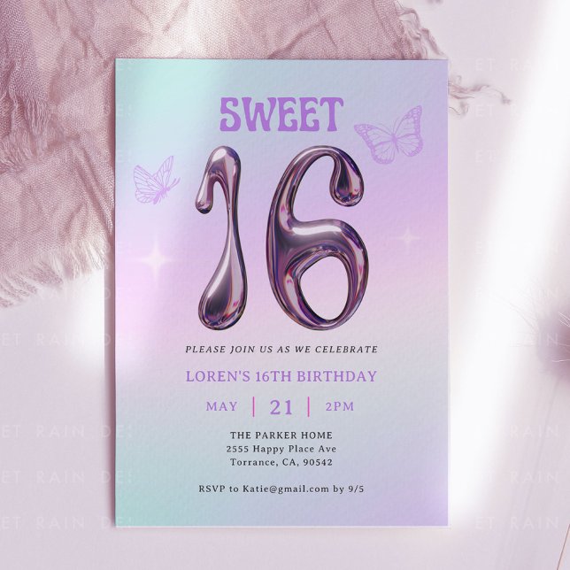 Sweet Sixteen Era Y2K Girl 16th Birthday Party Invitation (Creator Uploaded)