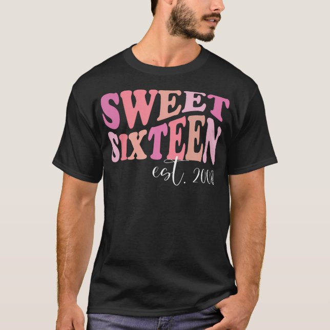 Sweet Sixteen Est 2008 Cute Birthday Tee For Daugh (Front)