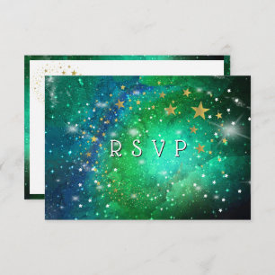 Sweet Sixteen Evening Under the Stars Space Nebula RSVP Card