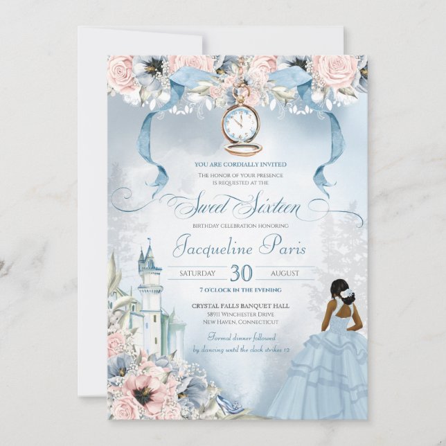 Sweet Sixteen Fairy Tale Princess Cinderella Theme Invitation (Front)