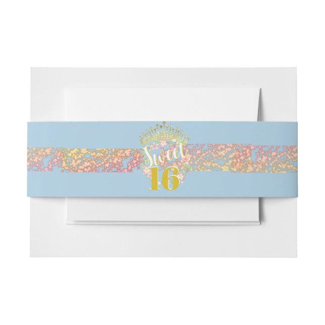 Sweet sixteen Fairytale Princess Invitation Belly Band (Front Example)
